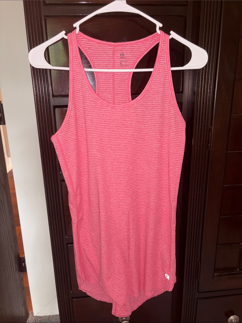 GAP Pink Striped Racerback Tank